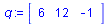 array( 1 .. 3, [( 1 ) = 6, ( 2 ) = 12, ( 3 ) = -1 ] )