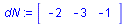 array( 1 .. 3, [( 1 ) = -2, ( 2 ) = -3, ( 3 ) = -1 ] )