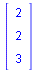 array( 1 .. 3, 1 .. 1, [( 3, 1 ) = 3, ( 1, 1 ) = 2, ( 2, 1 ) = 2 ] )