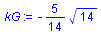 `+`(`-`(`*`(`/`(5, 14), `*`(`^`(14, `/`(1, 2))))))